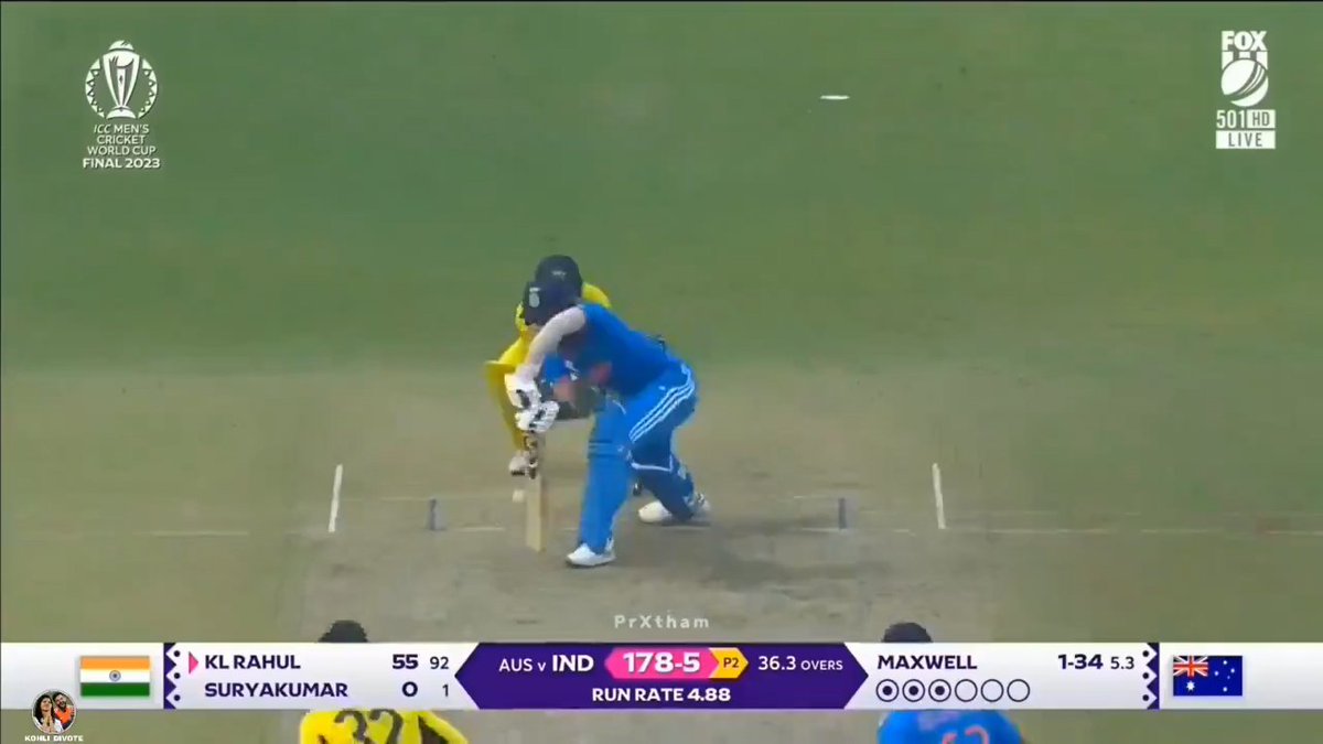 KL Rahul scored 3 runs in 18 balls against Head/Maxwell/Marsh