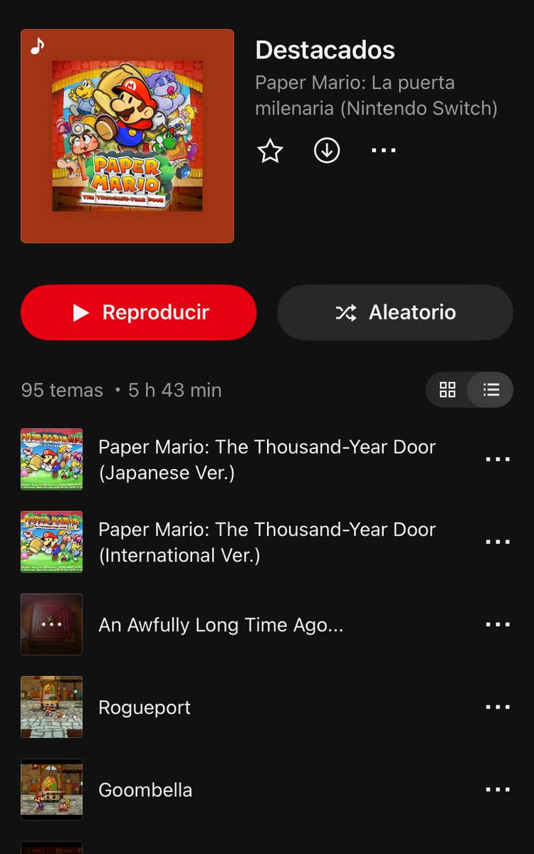 Bueno, pues ya tenemos la BSO de Paper Mario y la puerta milenaria! 😍