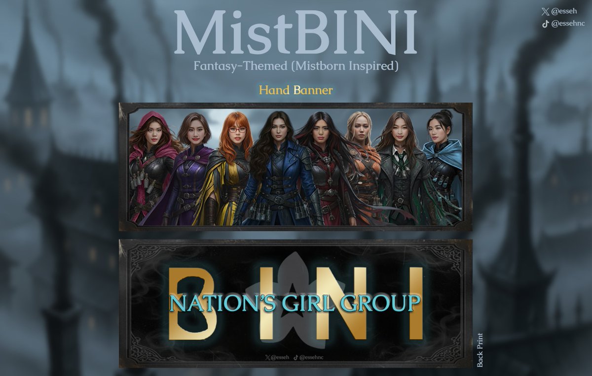 esseh's tweet photo. #BINIfied YEAR END PARTY FAN SUPPORT

MistBINI (Fantasy-themed, Mistborn inspired)

(2/3) Hand Banners

FS &amp; design: @esseh

• mbf
• RT &amp; Like
• Strictly 1:1
• Time &amp; Loc: TBA
• open for trades &amp; donations (with perks)
• link: https://t.co/fKfOEG4xny https://t.co/U1QwYiCZeV