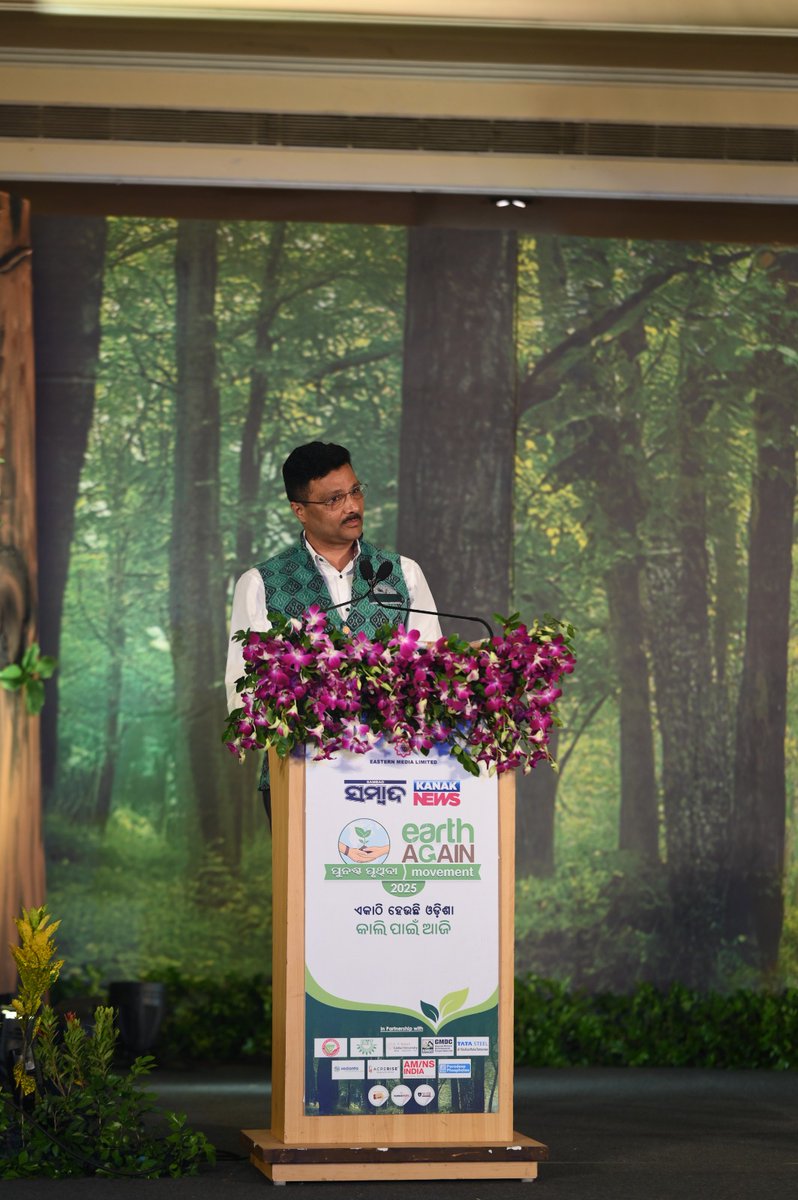 At #EarthAgain2025, Dr. Arabinda Padhee, emphasized the need for climate-resilient agriculture, highlighting Odisha’s rich biodiversity, millet heritage, and the power of policy coherence for a sustainable future. 
#sustainability #actnow
