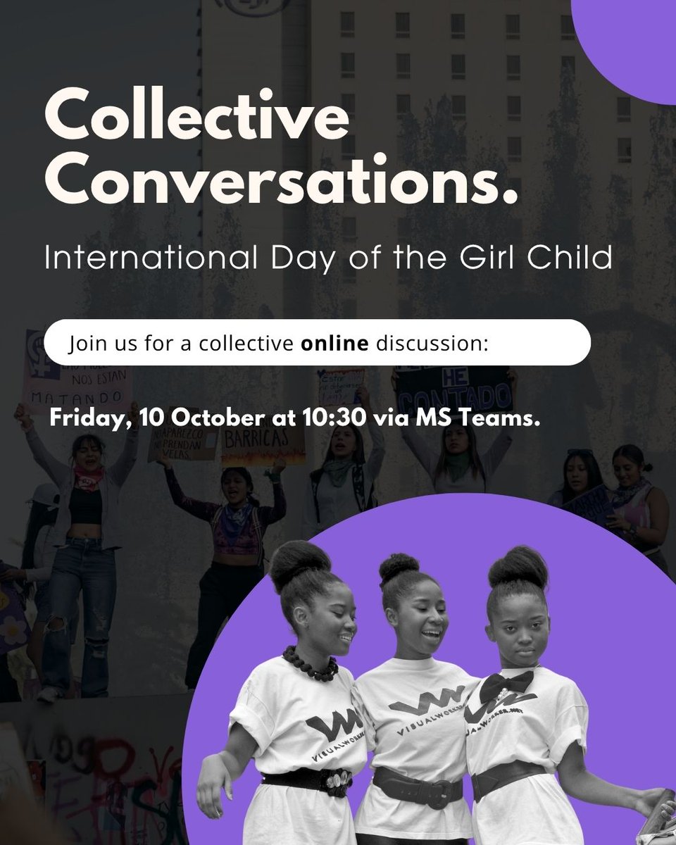end_GBVF's tweet photo. To honor this International Day of the Girl Child, we will be hosting an interactive online discussion on Friday.
During the session we will offer reflective questions on how we can better support girl-led spaces where girls can connect, learn, and get the support they need. https://t.co/hJQBHjRqdv