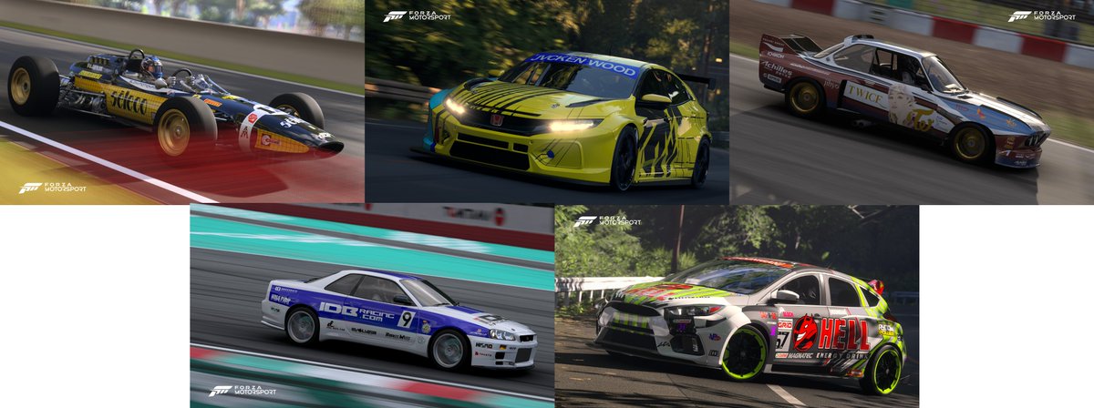 Fireprofcargo7's tweet photo. FMLiveryComp070 Winners
@SlowMotionFire: Ferrari F-158
@Fireprofcargo7: Honda #73 Civic
Koiftt: BMW #25 3.0 CSL
Hell Factor: Nissan Skyline R34
NandoXOS: Ford Focus RS

#ForzaMotorsport #FMShare #VirtualPhotography #Xbox https://t.co/ez980KzG9j