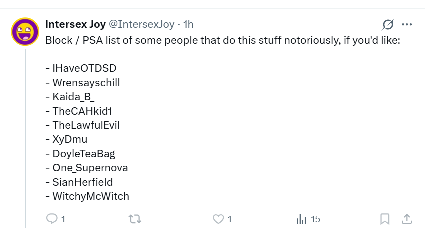 Oh dear. we've been outed. Whatever shall I doOoOoOo!!! LMAO! Cuz fakes gotta warn the other fakes about the exposers of the interfakers/pretenDSDers. 
<a href="/IHaveOTDSD/">OTDSDeducation</a> <a href="/Wrensayschill/">Wren</a> <a href="/kaida_b/">KaidaB</a> <a href="/TheCAHkid1/">The CAH kid</a> <a href="/TheLawfulEvil/">𝓛𝓪𝔀𝓯𝓾𝓵 𝓔𝓿𝓲𝓵™️</a> <a href="/XyDmu/">James-dsd</a> <a href="/DoyleTeaBag/">Go on, Go on, Go on!!!</a> <a href="/One_Supernova/">Supernova</a> <a href="/SianHerfield/">Jenny Hirst</a> <a href="/WitchyMcWitch/">Chocolatey - Purple-haired c*nt</a>