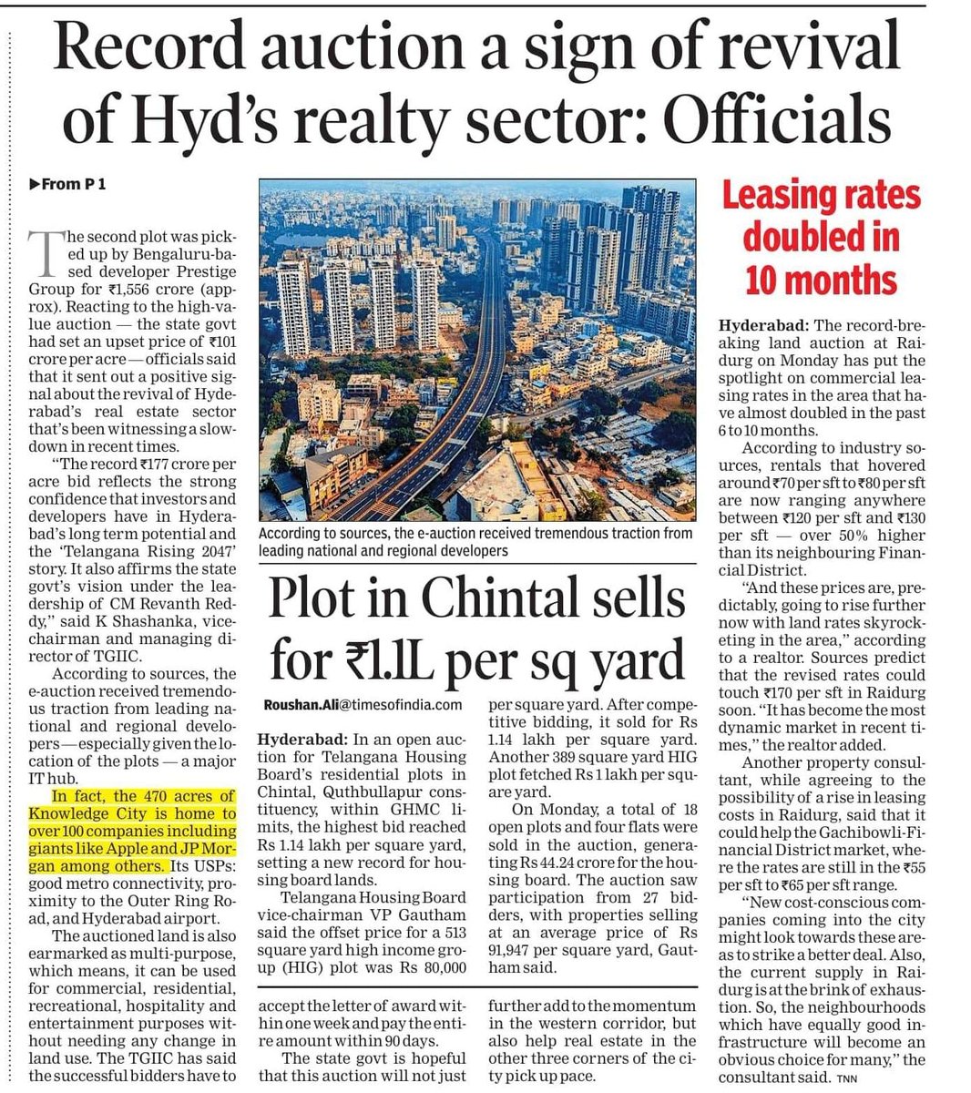 revanthannanews's tweet photo. 🚨 @revanth_anumula Era Sees Hyderabad Land Smash Records!
🔹Raidurg IT Park 7.67 acres fetch ₹1,357 Cr
🔹Land next to Durgam Cheruvu ₹177 Cr/acre – #MSNRealty buys
🔹Prestige Group 11 acres at ₹1,556 Cr
🔹Govt revenue hits ₹3,135 Cr
#HyderabadRealEstate #Telangana https://t.co/3jDBehtsMu