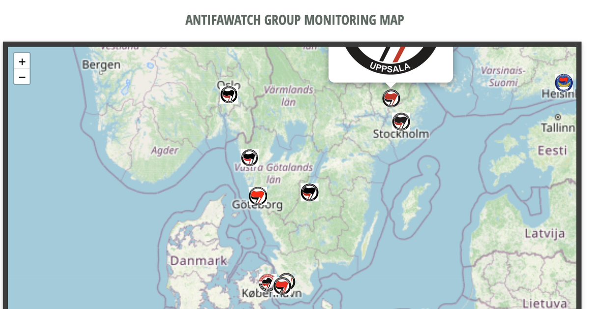 Would not at all be surprising if the two are active within Antifa groups in Sweden. We've documented a network of 9 antifa groups in Sweden (antifawatch.net/Groups)

While these groups are 'independent' of other countries, they operate as a transnational terror network and do