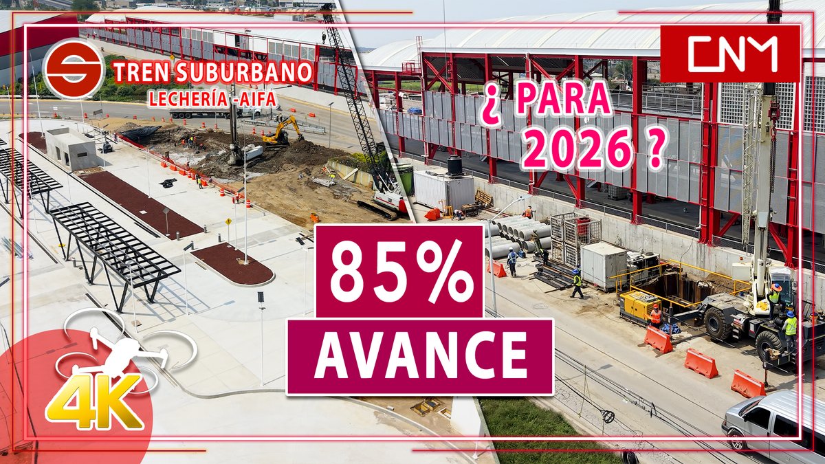 Ver video: youtu.be/1KCmiXll3uM
🔥¡Entérate!🔥
⭐Con el 85% Tren Suburbano hacia el AIFA, terminan las 6 estaciones en obra civil.