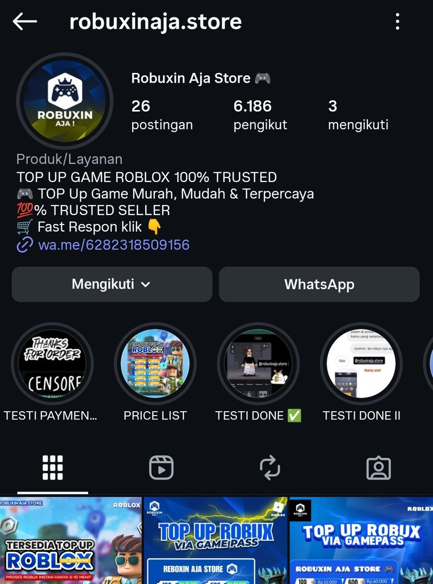 prielsha's tweet photo. HELP RT! ROBUX SCAMMER 

hati hati, yang beli rbux disini, testinya keliatan oke ternyata scam 

gopay : 085654596997 An. Taufik

karena aku ga ikhlas duitku di ambil gitu aja, semoga hal hal jelek akan datang ke kau bahkan sampe kau mati.  #zonauang #Scam https://t.co/UiKuov8pJ9