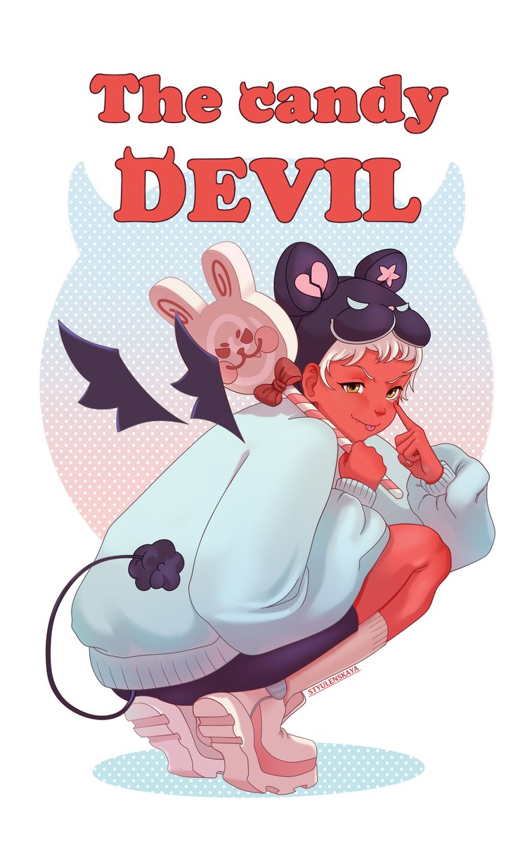 styulenskaya's tweet image. Did you order a candy devil? I&apos;ll show you one anyway~

#CookieRun | #fanart | #humanization | #art