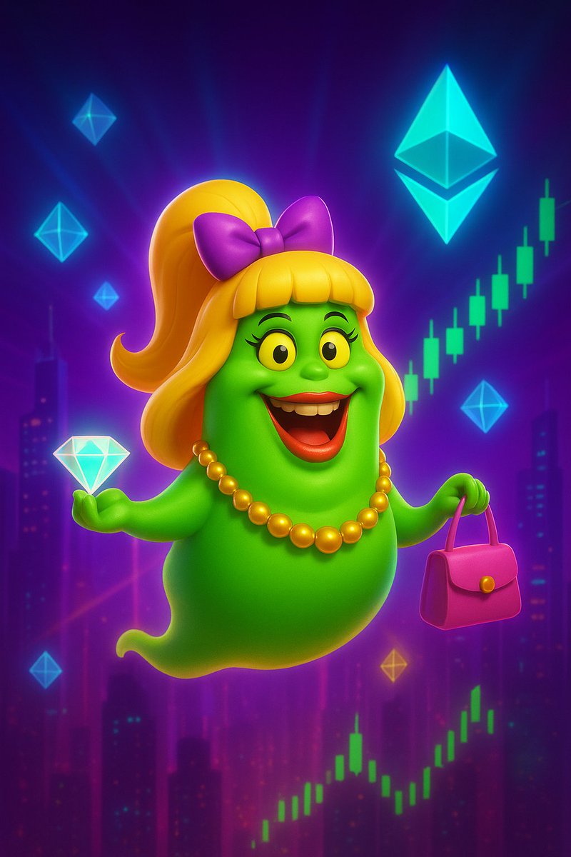 From the haunted glow of NYC to the bright lights of Ethereum, Lady Slimer’s legend lives on. A muse of mischief and loyalty, reborn as $LSLIMER. The community is rising — the slime era begins. 💚 #memecoin #hiddengem #LaunchSoon