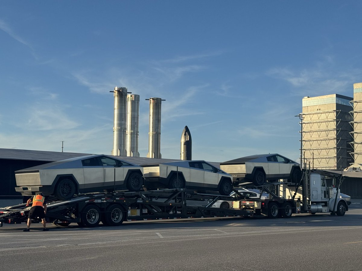 NEWS: Tesla Cybertruck are being delivered to SpaceX's Starbase facilities in Texas to replace gas work trucks.