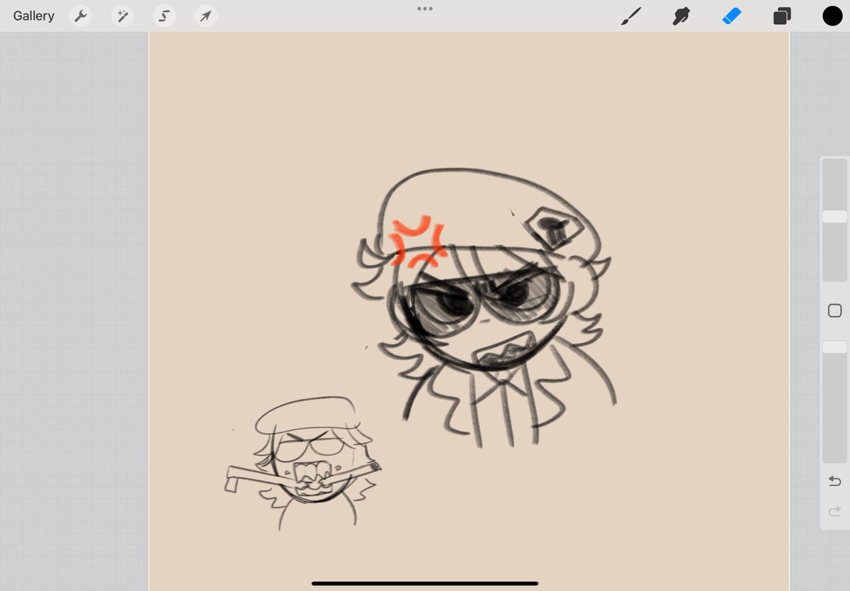 my procreate randomly updated so i used tpp kaz as a guinea pig for one of the new pencils