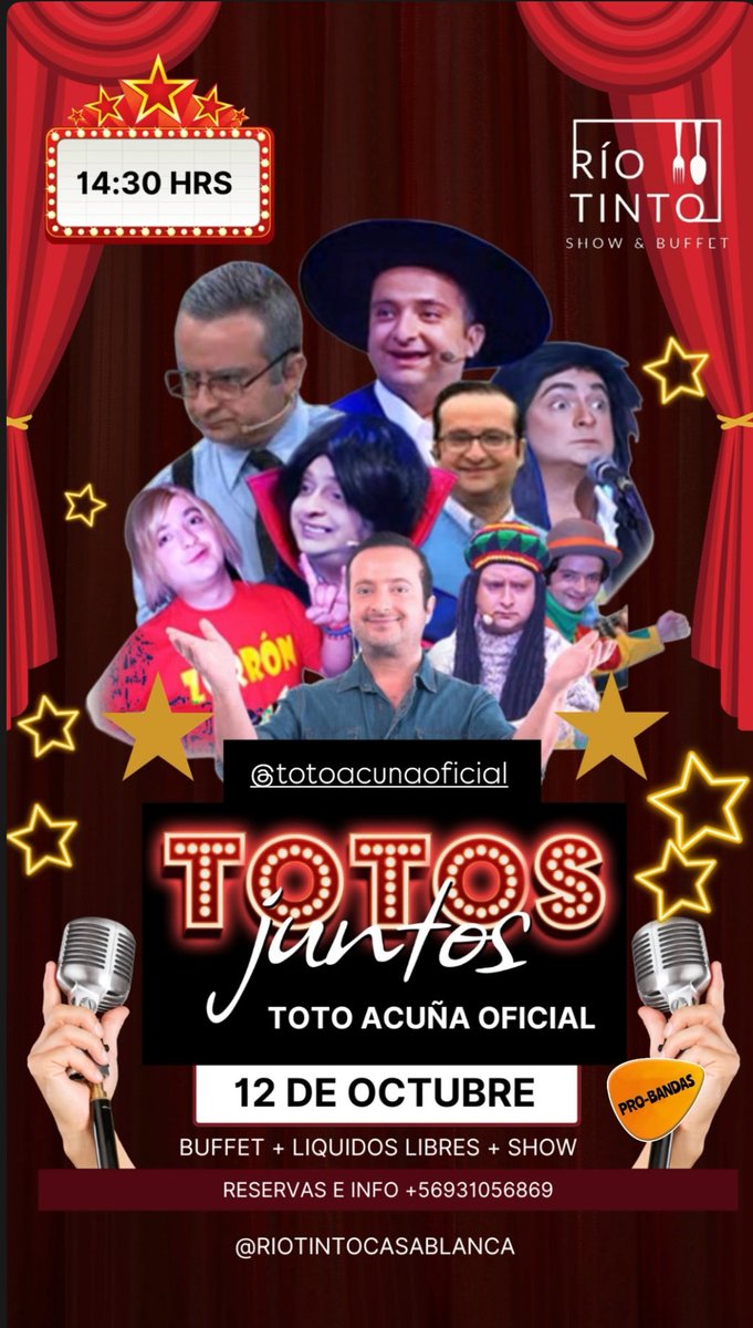 ToToAcToR's tweet image. Calendario TOTOS JUNTOS este fin de semana:
Melipilla - San Miguel y Casa Blanca
Ven a ver este show que encanta y que sigue recorriendo Chile!!