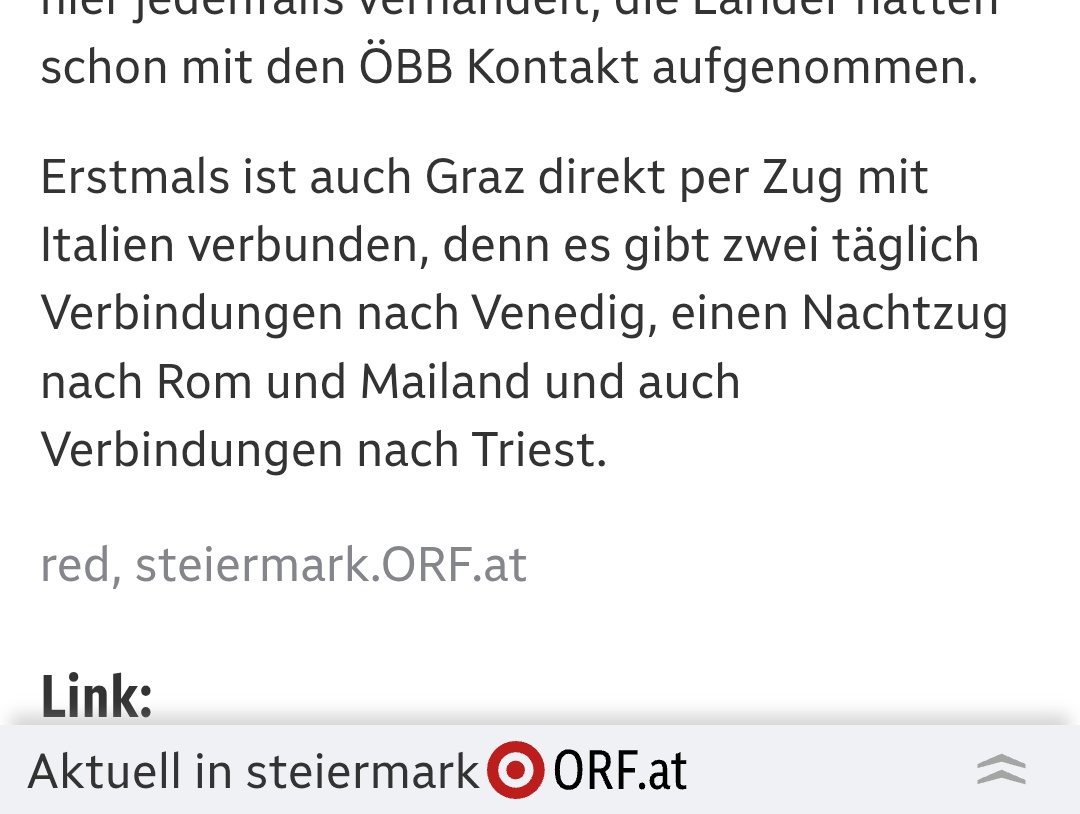 Lieber <a href="/ORF/">ORF</a>, darf ich fragen, was der EC 151, der täglich von Wien über Graz nach Triest verkehrt in euren Augen ist?
