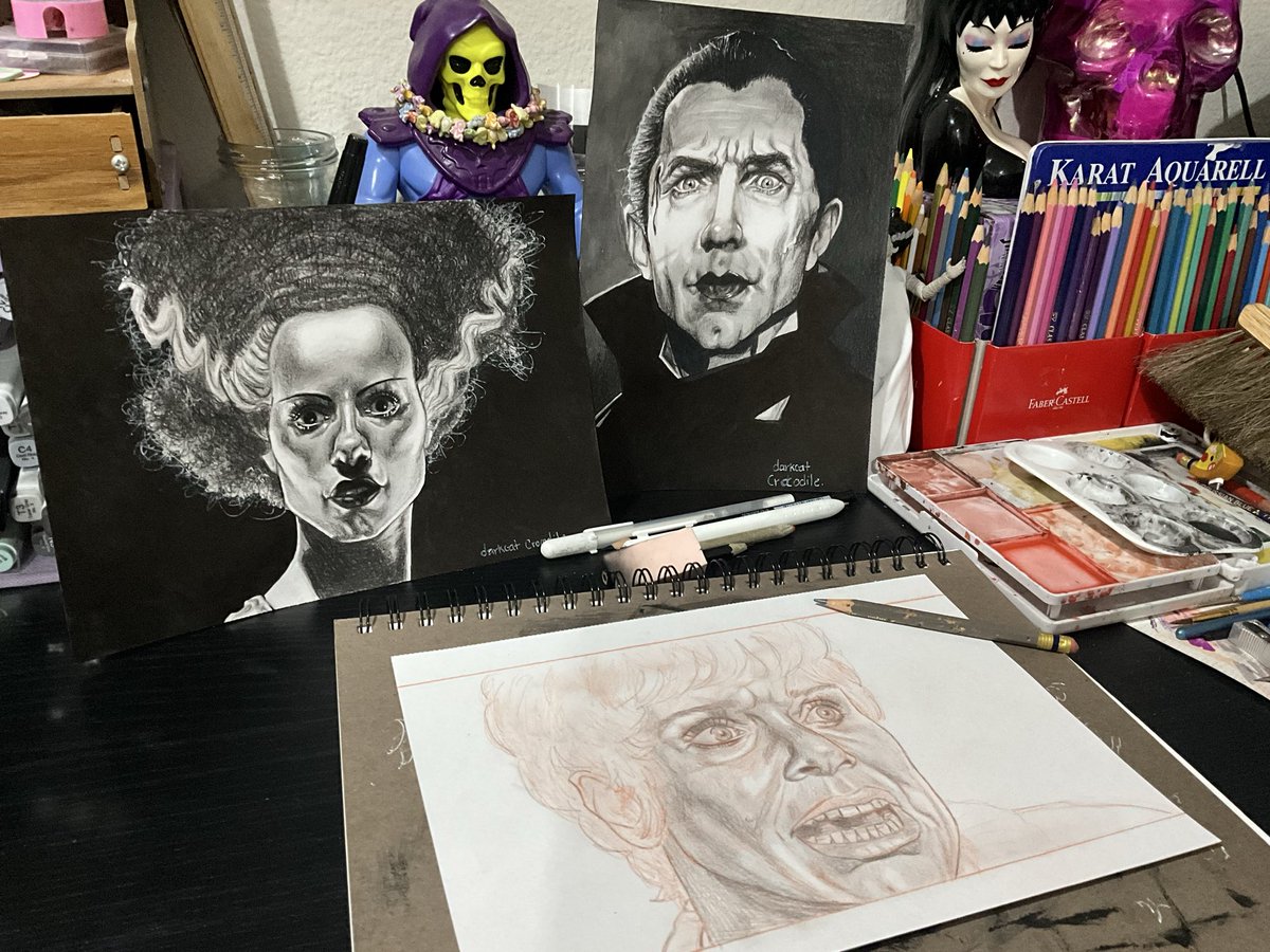 ✍️🎨🖌️Inktober 🖌️🎨✍️

Some of my #inktober2025 🙌❤️
I’m uploading more on instagram 🫣

#belalugosi #elsalanchester #fridaythe13th #Inktober #tintubre #desktop #watercolors #portrait #monstersuniversal #Dracula #thebride #Pencildrawing #msVoorhees #pamelaVoorhees #Frankenstein