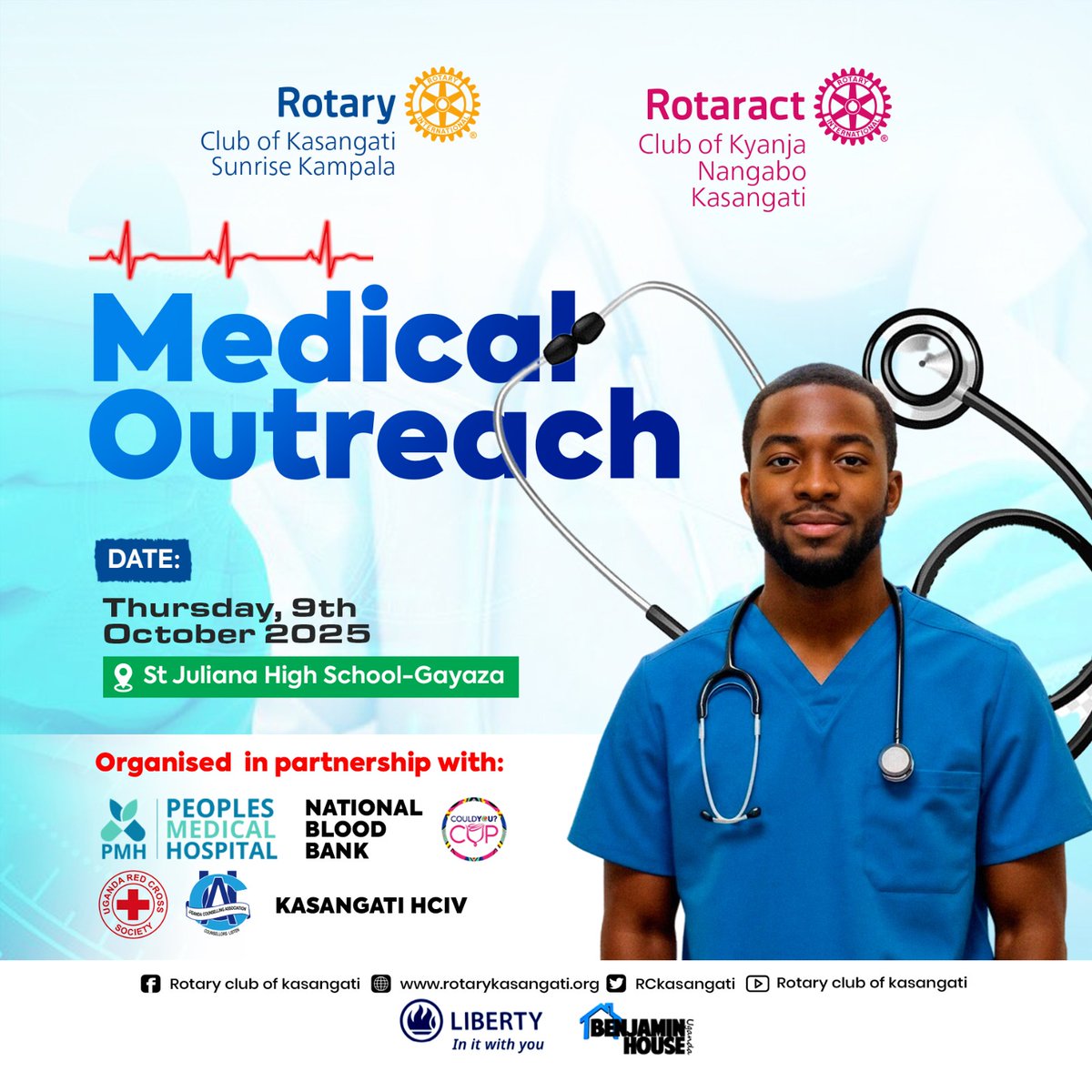 Join us in a medical jointly with <a href="/RotaryClubofSu2/">Rotary Club of Sunrise Kampala</a> and our partnering Rotaract clubs <a href="/kyanjarotaract/">Kyanja rotaract club</a>, <a href="/rct_nangabo/">Rotaract Club Of Nangabo</a> and <a href="/Rct_Kasangati/">Rotaract Club of Kasangati</a> 
Reaching out to communities with love
#RotaryEyamba
#TheTearGasRepublic
#RCKasangati