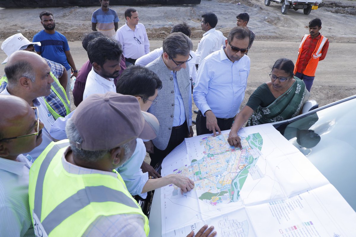 BhargvTeja's tweet photo. A high level @ADB_HQ WUD delegation led by Sri Norio Saito, Sr Director &amp; Sri Manoj Sharma, Director are visiting Amaravati. Interacted on technical &amp; financial support from ADB for developing institutional frameworks, financing etc. followed by site visits @ADB_INRM https://t.co/ZG77kGRN0d