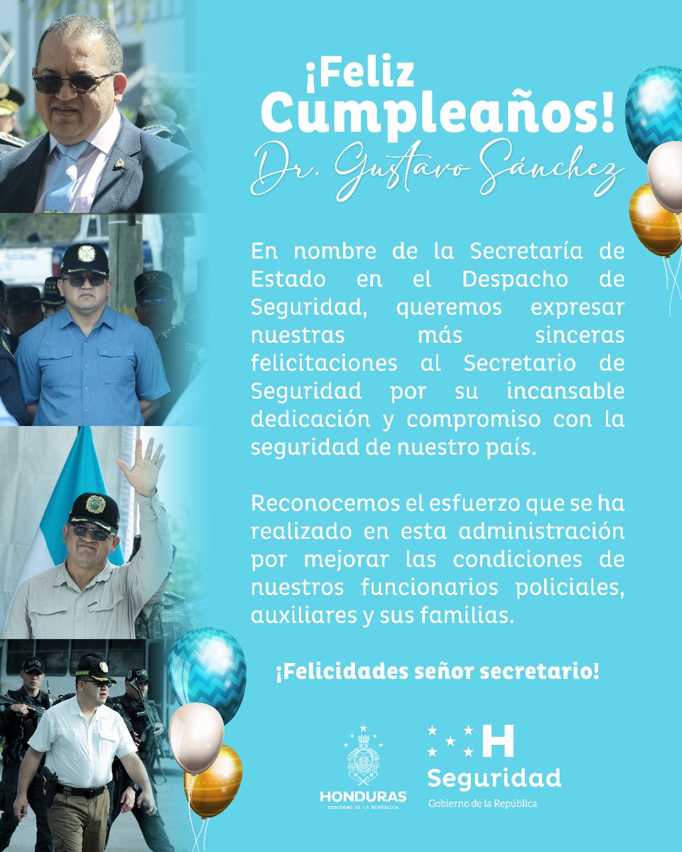 🎉👮\u200d♂️En este día tan especial, reciba nuestras más sinceras felicitaciones  por su cumpleaños. Le deseamos salud, sabiduría y muchos éxitos en su vida  personal y profesional. Agradecemos su compromiso con la seguridad, image size:960x1200