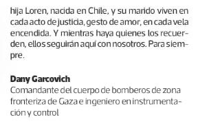 ‼️Conmovedora carta de Dany Garcovich, padre de Loren 🎗️, chilena 🇨🇱incinerada por terroristas palestinos de Hamas hace exactamente 2 años. 

🎗️Nunca olvidaremos la barbarie ni a los apologistas de Hamas ☠️ en Chile <a href="/GabrielBoric/">Gabriel Boric Font</a> <a href="/Minrel_Chile/">Cancillería Chile 🇨🇱</a> <a href="/ComPalestinaCL/">Comunidad Palestina de Chile</a> <a href="/comjudiachile/">Comunidad Judía de Chile</a>