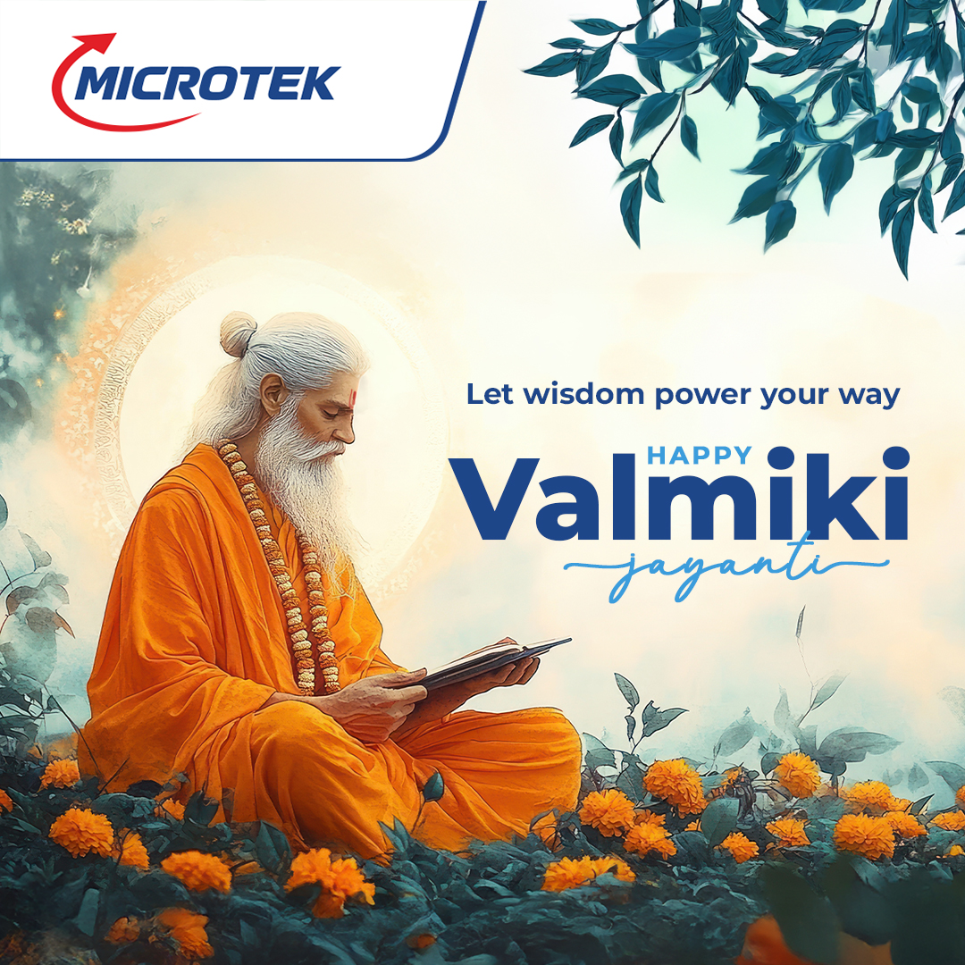 MicrotekOfcl's tweet image. As we celebrate Valmiki Jayanti, may the light of knowledge shine bright in your life, goodness guide your actions, and every moment be filled with hope, wisdom, and happiness.

#Microtek #RahoOnFullOn #ValmikiJayanti