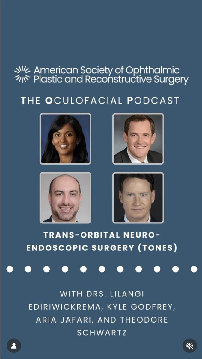Honored to join the ASOPRS Oculofacial Podcast with Drs. <a href="/TedSchwartz13/">Theodore Schwartz MD</a>  &amp; Kyle Godfrey to discuss transorbital neuroendoscopic surgery (TONES)—an exciting, innovative, multidisciplinary approach transforming patient care.  <a href="/ASOPRS/">Oculofacial Plastic Surgery</a> <a href="/oto_uw/">University of Washington Otolaryngology-HNS</a> 
Listen here: open.spotify.com/episode/0RNqO7…