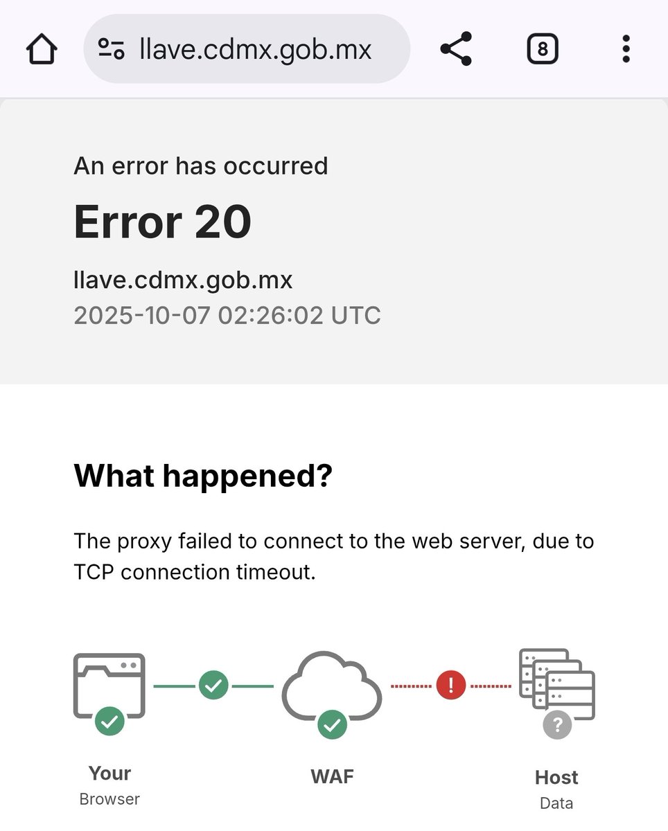 ivillasenor's tweet image. ⛔️ | Caen sitios del gobierno de CDMX

No solo está inaccesible el sitio de Llave CDMX. Parece que hay una falla en la infraestructura central.

Al menos lo he detectado en Sedeco, Sedema, Llave CDMX y... el C5 que le encanta decir que «todo está bien».

Así las cosas...