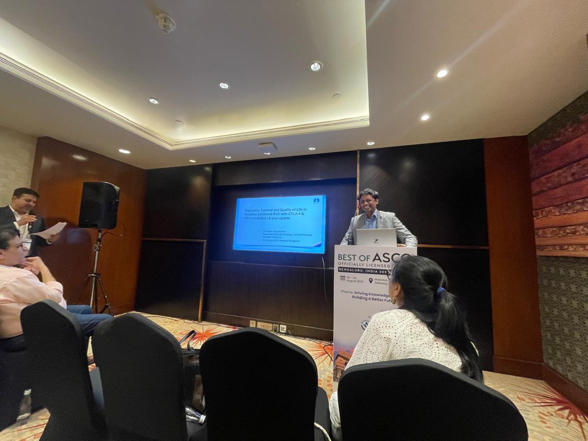 medoncorajeev's tweet image. 🌟 Honored to be a part of the Best of ASCO 2025 scientific program on 23rd August at Bengaluru.
#BestOfASCO2025 #ASCO #Immunotherapy #Oncology #CancerResearch #CancerCare #Nivolumab #Ipilimumab #RenalCellCarcinoma #MedicalOncology #OncologyInnovation #PatientCare
