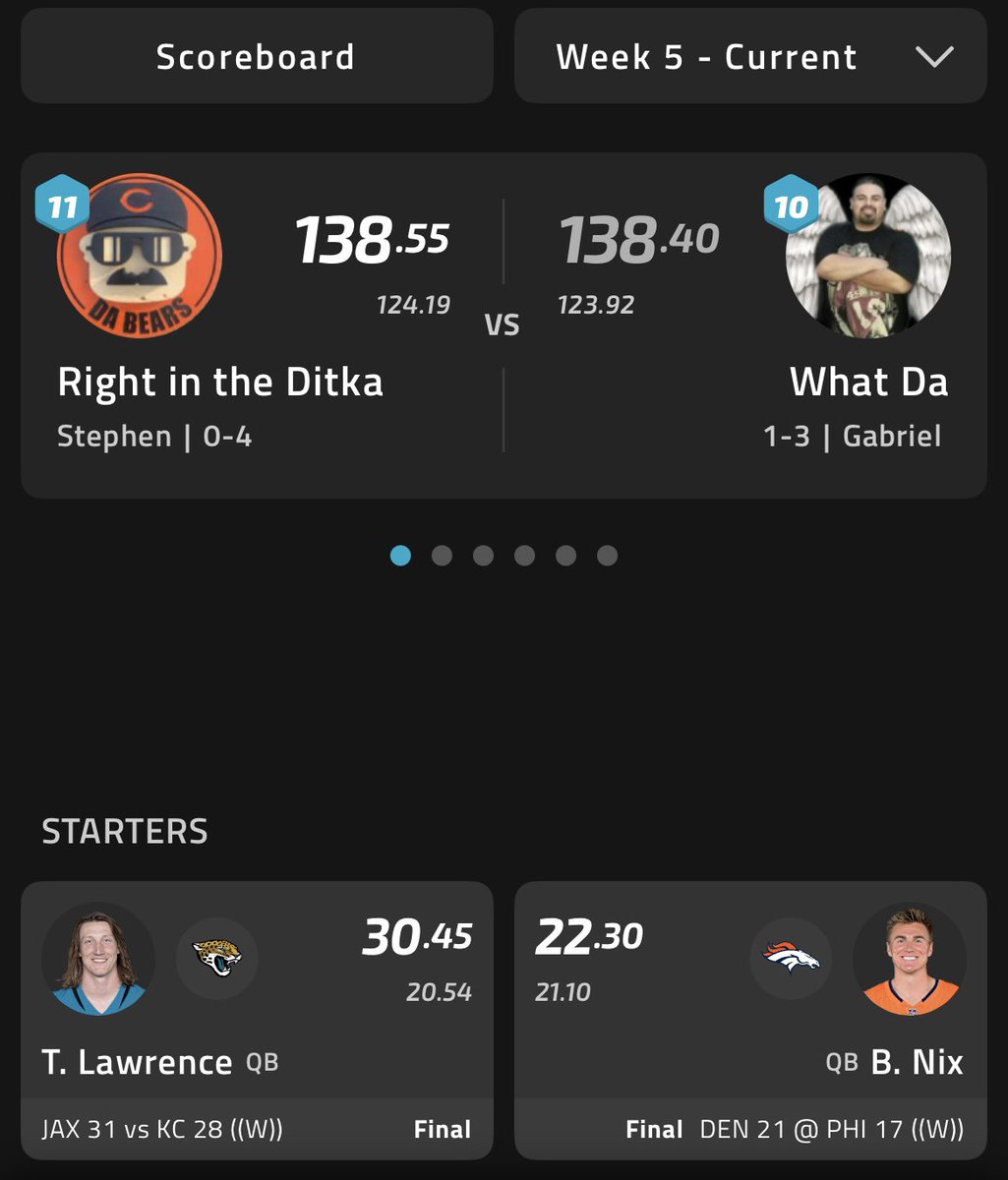 SPriest87's tweet photo. Insane that Trevor Lawerence stumbling, bumbling and somehow scrambling into the endzone got me a 0.15 point #MondayNightMiracle win 😂   @MatthewBerryTMR https://t.co/fHU5FVIOHL