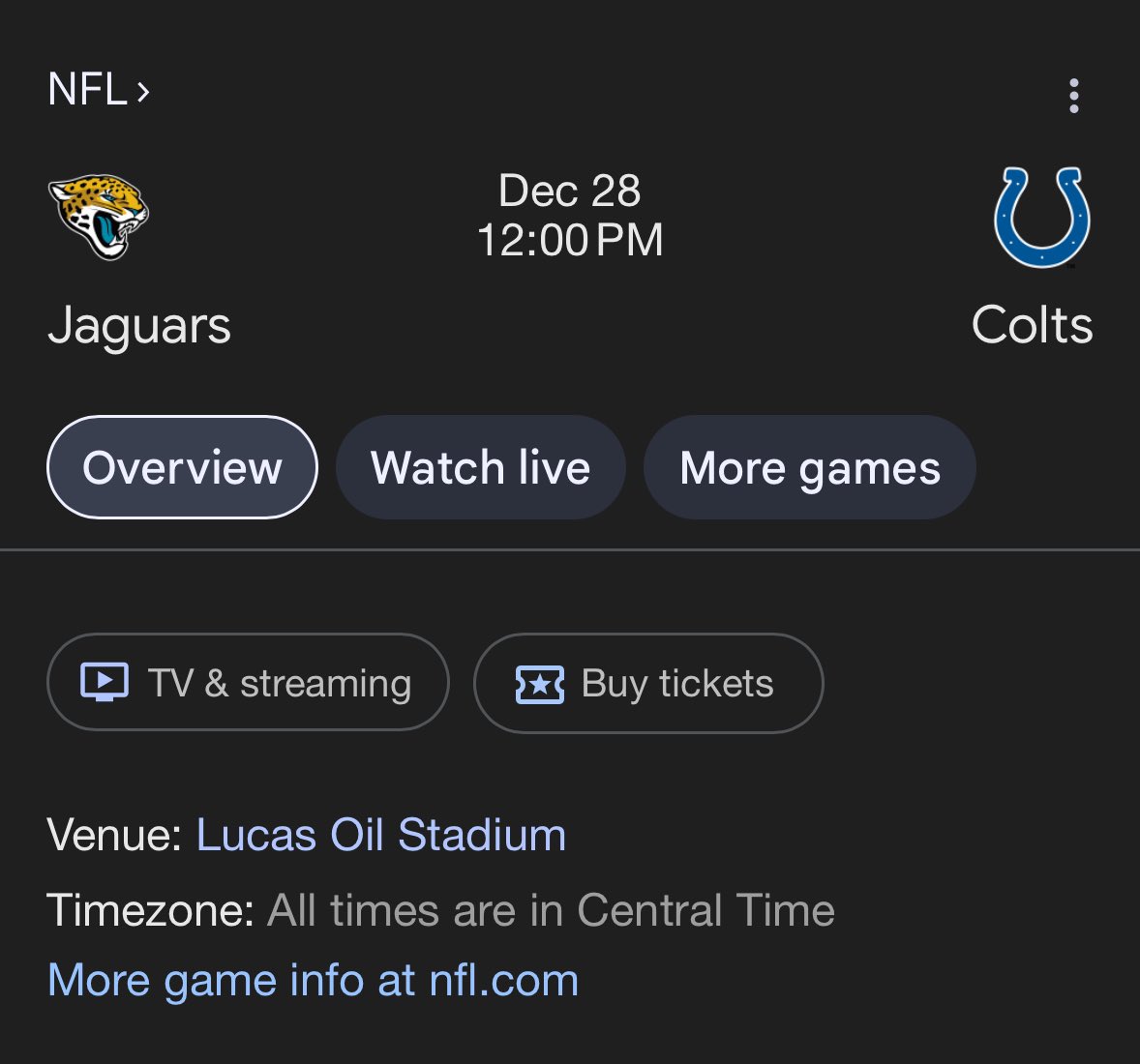 thedustinscales's tweet image. Colts VS Jaguars @ Lucas oil Stadium for the AFC South Division Title and the #1 Seed. #TheScript