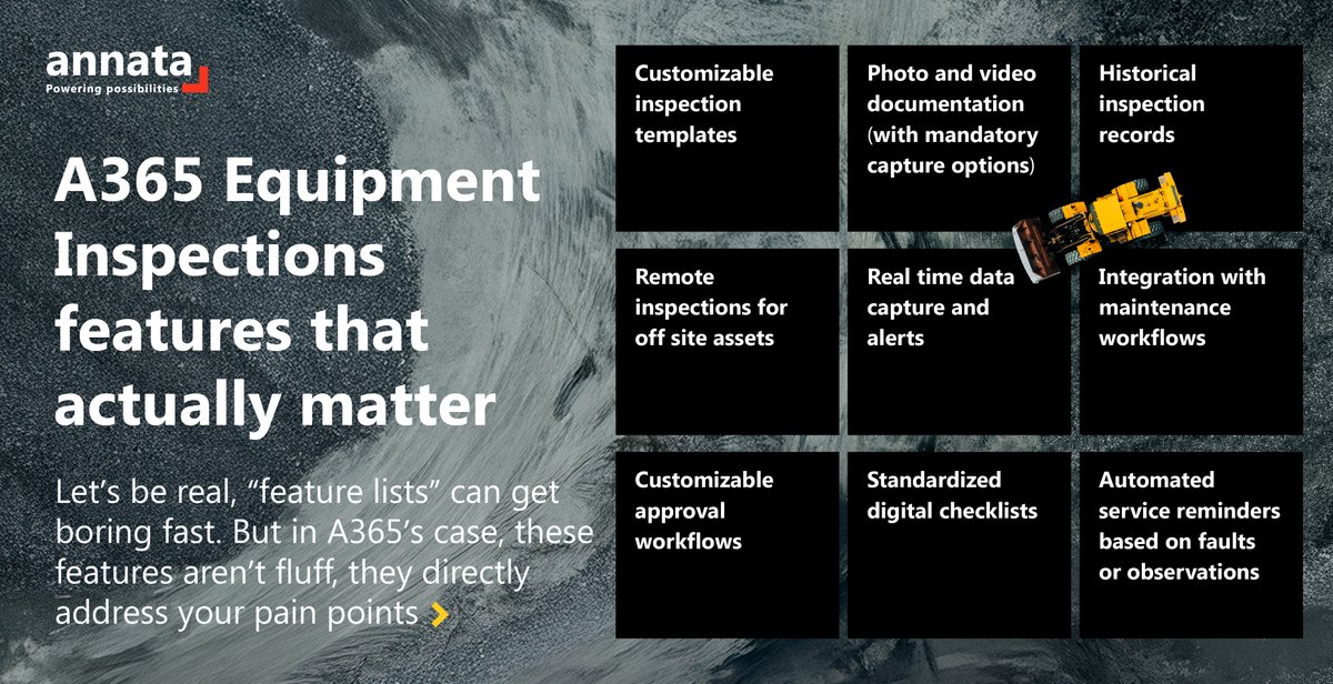 Forget generic feature lists. #A365 delivers what #equipment businesses really need: real-time insights, seamless workflows, and compliance you can trust. Explore features that actually matter. Read the full breakdown in the blog: annata.net/equipment-insp…