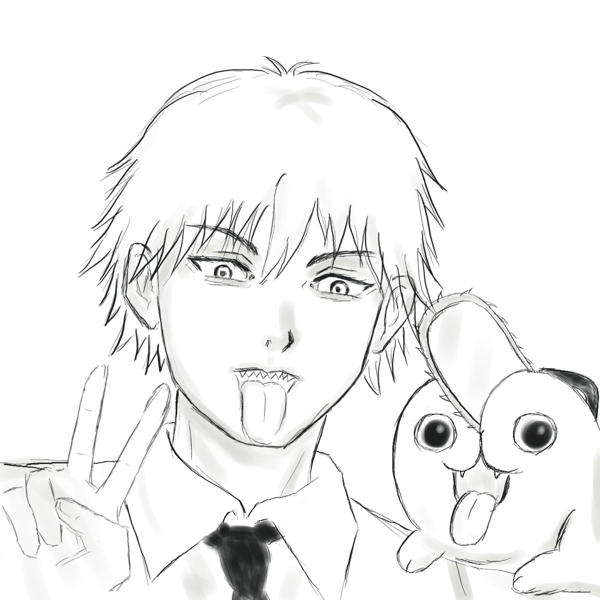 “In exchange, show me your dreams.”
Inktober DAY 6: Denji &amp; Pochita
In my art style.