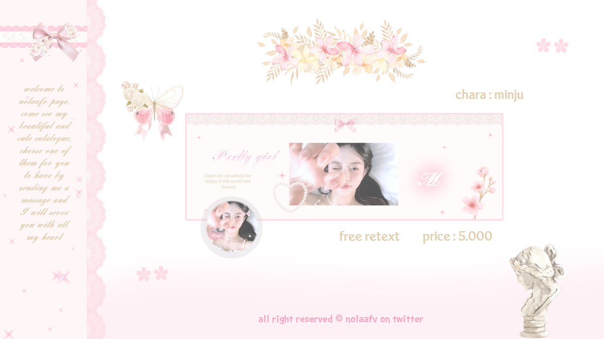 nolaafv's tweet photo. help rt please, thank you ! 

 ˖  ་  ────  hAii everyone, aku ada layout ready stok minju illit di bawah ini  👰🏻  free retext, payment all e-wallet (qris) yang bisa kamu take sekarang juga   ⋆    🎀     ٠ 

─ ৎ୭

#zonauang https://t.co/32kP9Yu781