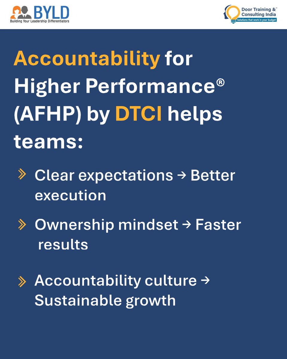 Accountability drives Growth.

Is your organization maximizing its potential?

Let’s connect! 

bit.ly/44ODPo6

[Corporate Training, Accountability Training, Performance Accountability]

#AHP #accountabilityforsuccess #highperformance #leadership #ownershipculture #DTCI