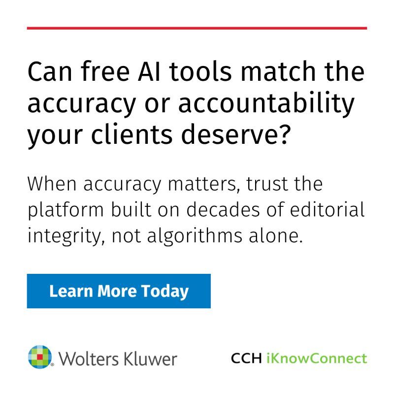 'Free' AI comes with considerable risk to your reputation. In a world flooded with instant answers, don’t forget that AI-generated information can be inaccurate &amp; outdated. When accuracy matters, trust CCH iKnowConnect.

Learn more: ow.ly/2p6Z50X7vqI
