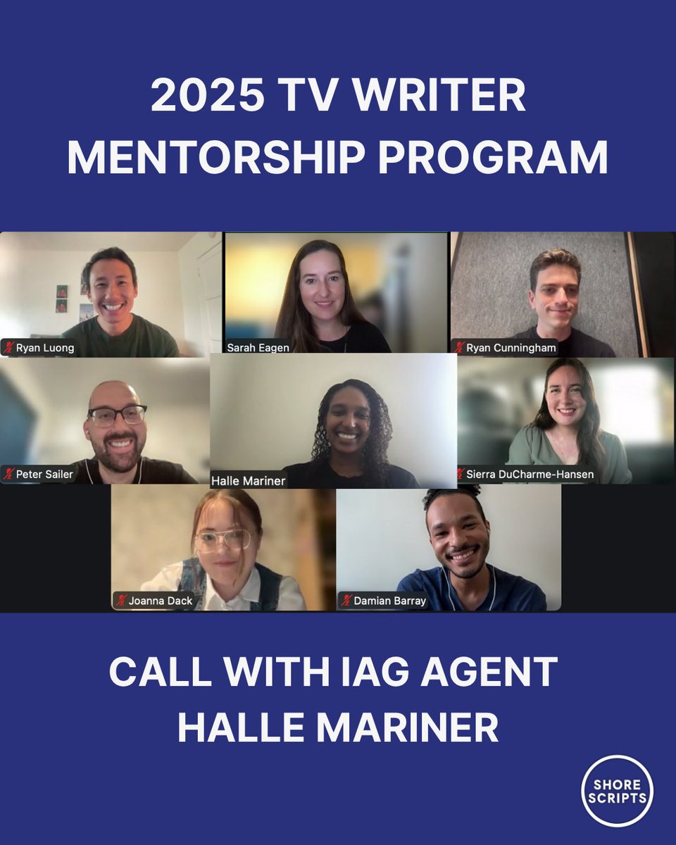 ShoreScripts's tweet image. In Week 3 of our #TVWriter Mentorship Program, writers met with Agent Halle Mariner from Independent Artist Group, who shared how reps find writers and what to look out for.
“If one person in the industry is obsessed with your script, that will change everything.”