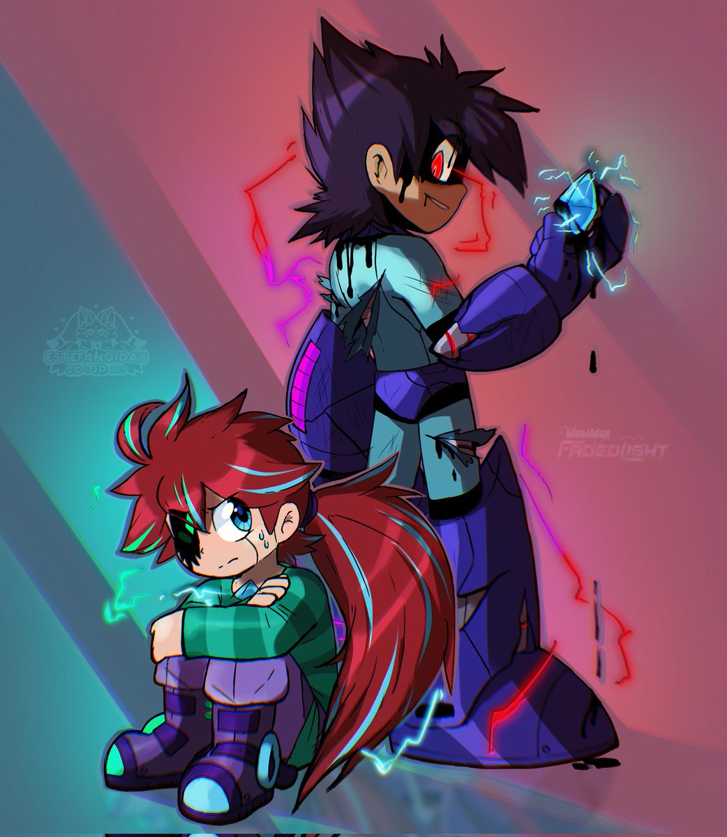 FadedLightAU's tweet image. Today (October 6th) is my character Tempo&apos;s birthday.

Before Faded Light, this account used to be for Tempo, didn&apos;t have much content, but his bday was still recorded to be today.

So, in honor of this fact, I&apos;ve drawn Tempo alongside Faded Mega Man.
#fadedlight #megaman #tempo