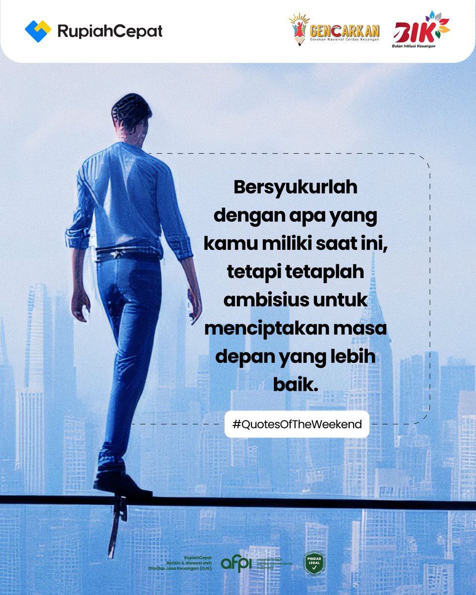 Bersyukur bukan berarti berhenti berjuang!
Nikmati setiap proses, tapi tetap semangat menatap masa depan yang lebih baik!