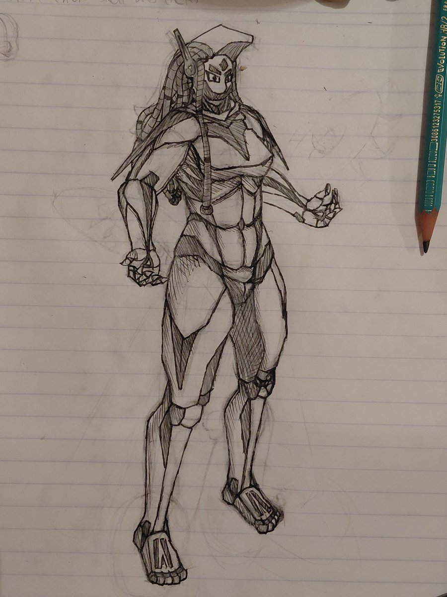 SplashyBunny's tweet image. Titania, a fighting robot from a planet where solid metals are abundant.
#art #traditionalart #humanoidrobot  #robot