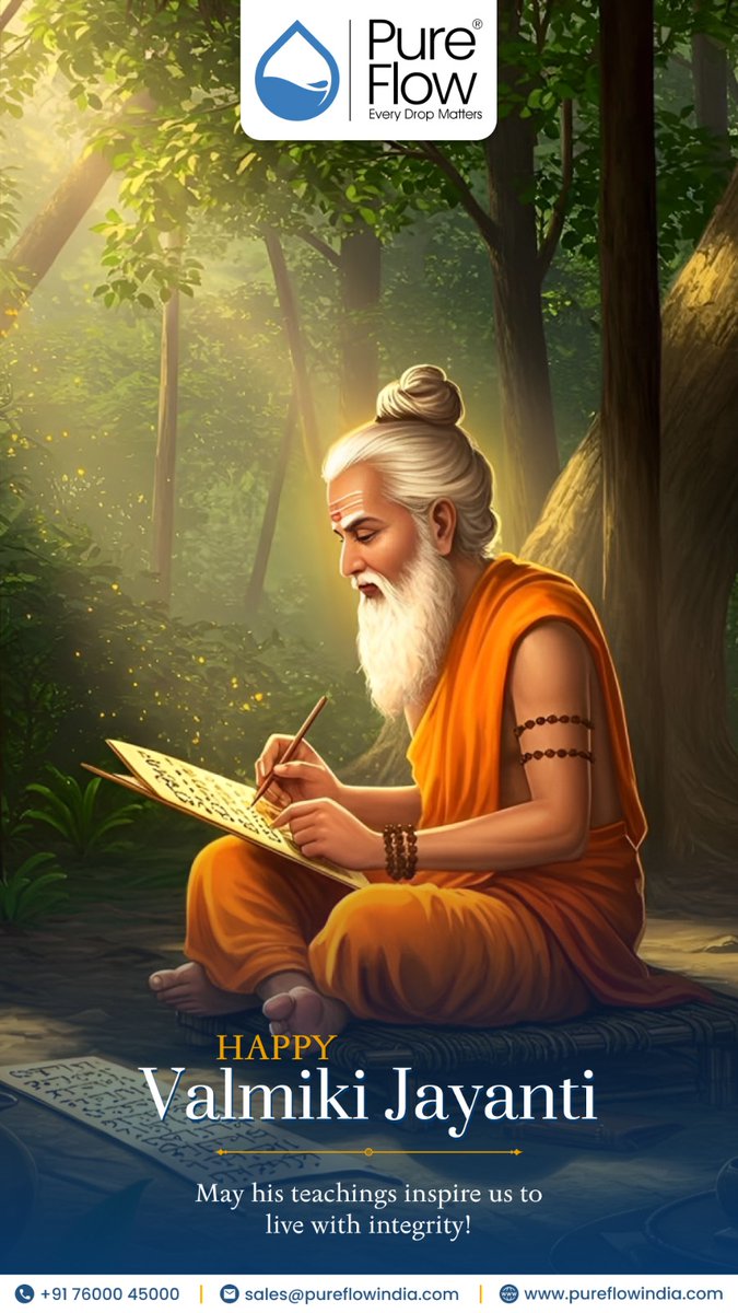 PureFlowFaucet's tweet image. 🪔 Honoring Maharishi Valmiki Jayanti 🌼
May his timeless wisdom guide us towards truth, integrity, and righteousness in every step we take. 💧
#ValmikiJayanti #Pureflow #EveryDropMatters #WisdomOfValmiki