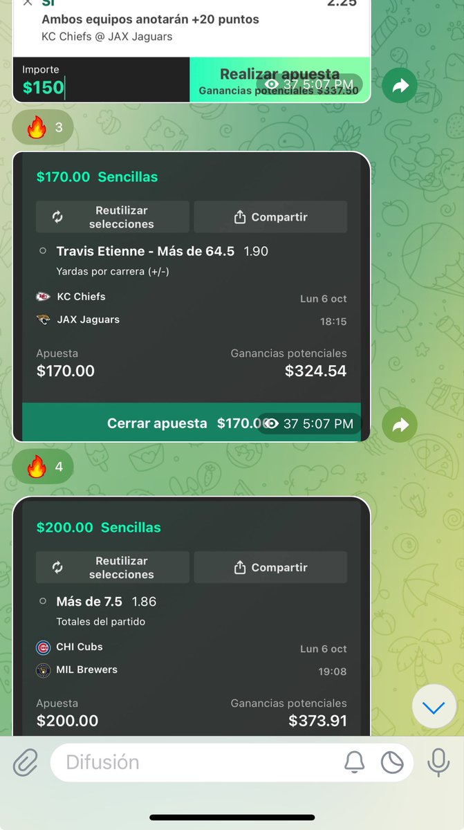 david_apuestas's tweet photo. Que gran día hoy en el grupo y todo totalmente gratis que esperas para unirte 

https://t.co/Y82KtIV9ks

Deja tu apoyo 

Vitesse AA  y Ov 2.5 Goles ✅
Lyngby AA✅
Kc vs Jax Ambos anota 20 o más puntos ✅
Travis etienne Ov 64.5 Yardas por carrera ❌
Brewers Ov 7.5 Carreras ✅ https://t.co/lkmXBPHAuB