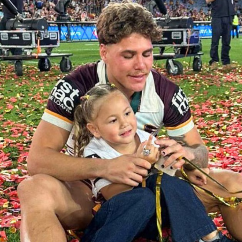 newscomauHQ's tweet photo. As Broncos star Reece Walsh was praise following his grand final heroics, one post-match act was seemingly missed by the NRL world.