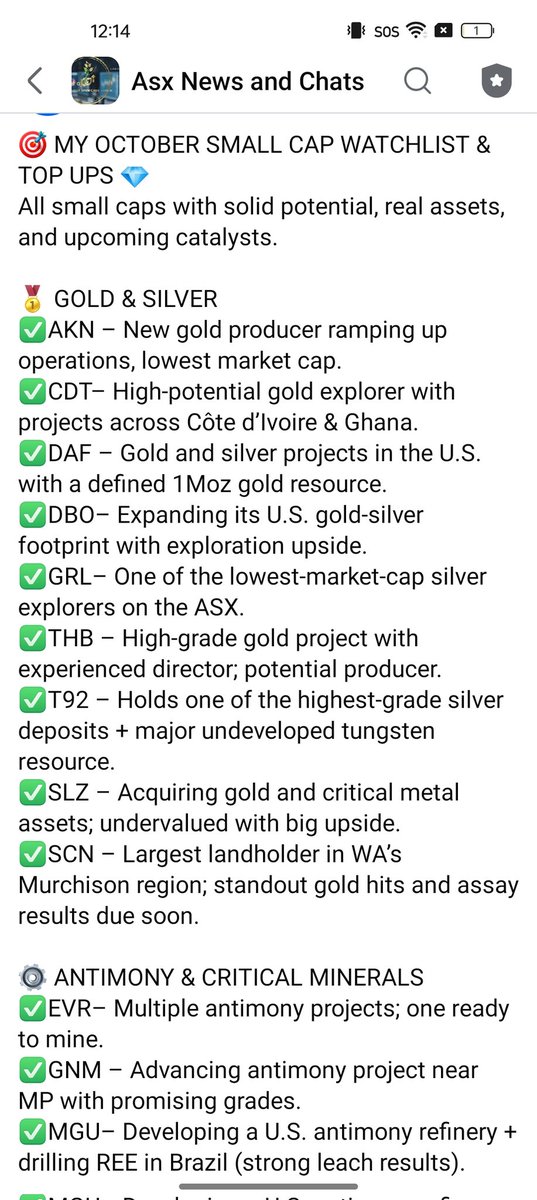 Stock_Traderz's tweet photo. My watchlists and buys for October. Target of at least 200% for each stocks.
$AKN, $CDT, $DAF, $DBO, $GRL, $THB, #T92, $SLZ, $SCN, $EVR, $GNM, $MGU, $NAG, $RMX, $VBX, $AXL, #PL3, #5GG, $BDX, $NOV, $RLG, $SKK, $WSI
DYOR https://t.co/ke4NoMWhkO