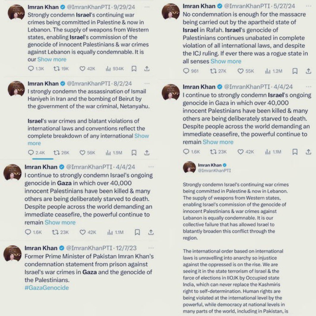 عمران خان نے دنیا کے ہر فورم پر فلسطین کا مقدمہ لڑا، مگر آج ان کے خلاف پراپیگنڈا کیا جا رہا ہے۔ #منافقت_کیوں_کرتے_ہو
<a href="/TeamiPians/">Team Insafians 𝗣𝗼𝘄𝗲𝗿</a>