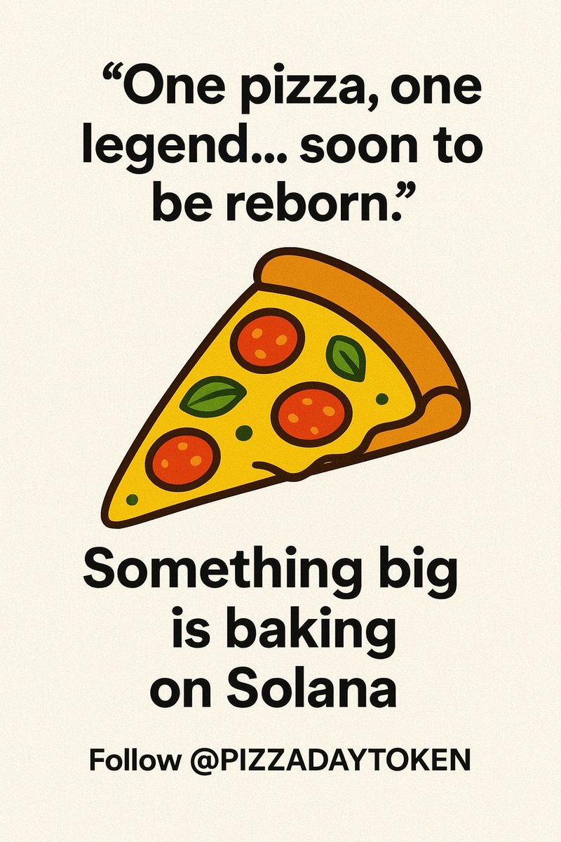 PIZZADAYTOKEN's tweet photo. good morning
 to be the first to know when the doors open  
🚀 PZDY Token Giveaway – 100 Winners! To win:
✅ Follow ❤️ Like &amp; 🔁 Retweet every giveaway post 💼 Drop your Solana wallet in comments on every post 🎉 Tokens sent on launch day
#PZDY #Solana #CryptoGiveaway #memecoin https://t.co/n3sZi7k1Gy