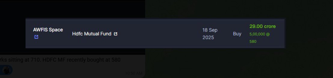 DeepPocketsHQ's tweet image. #AWFIS - HDFC Mutual Fund deal 

Deal worth 29 cr