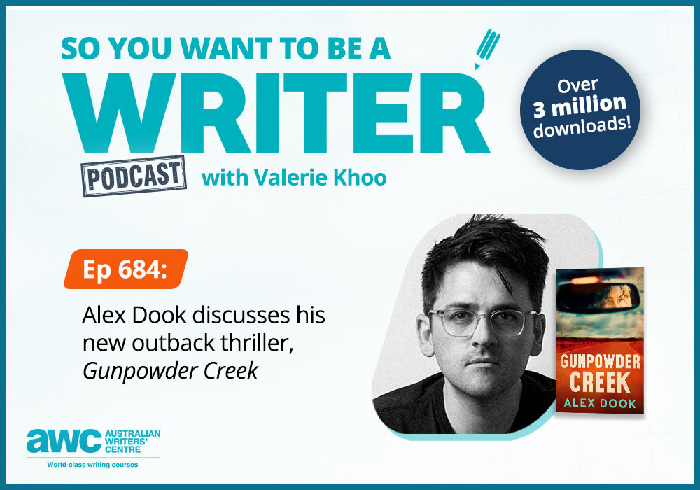 Writing Podcast Episode 684: Alex Dook discusses his new outback thriller, ‘Gunpowder Creek’

Listen to this episode of the ‘So You Want To Be A Writer’ podcast: writerscentre.com.au/blog/ep-684/
