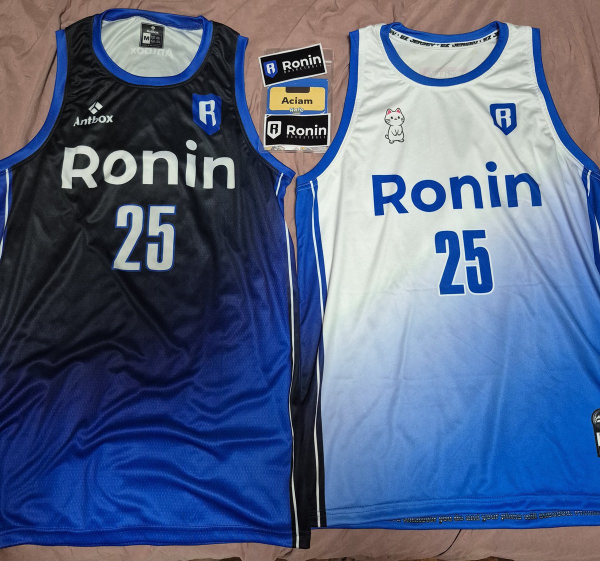acemelercato's tweet photo. Got my Ronin jerseys! Thanks @CaraCuteGames 💙

 @RonkeOnRon @Ronin_Network @sillykittiesco https://t.co/QUDwzAkQNd