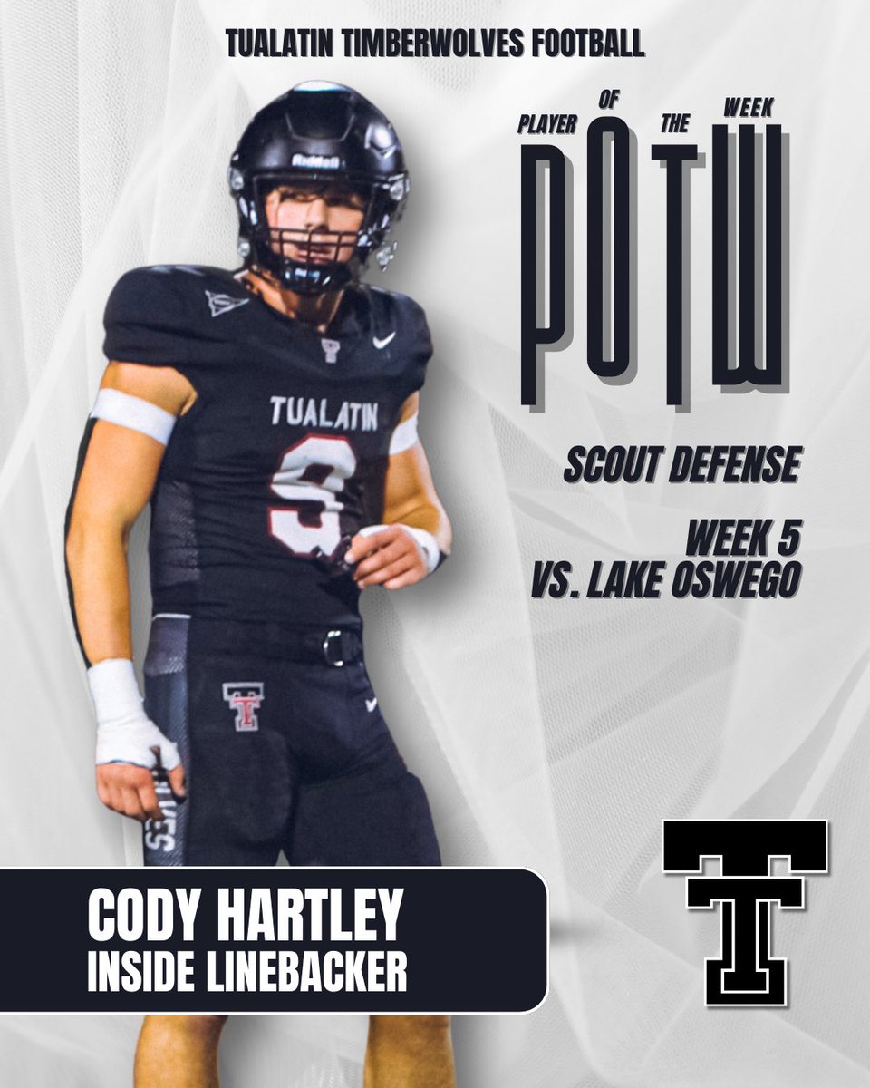 TualatinHSFB's tweet photo. 🏆 Week 5 Players of the Week 🏆
vs. Lake Oswego

Shield - Brady Knips 
Bat - Luke Patzke
Scout D - Cody Hartley
Scout O - Josiah Hering

#AllFight

📸 Lovelace Media LLC, Winston Harden https://t.co/5qQlp5A9Pv