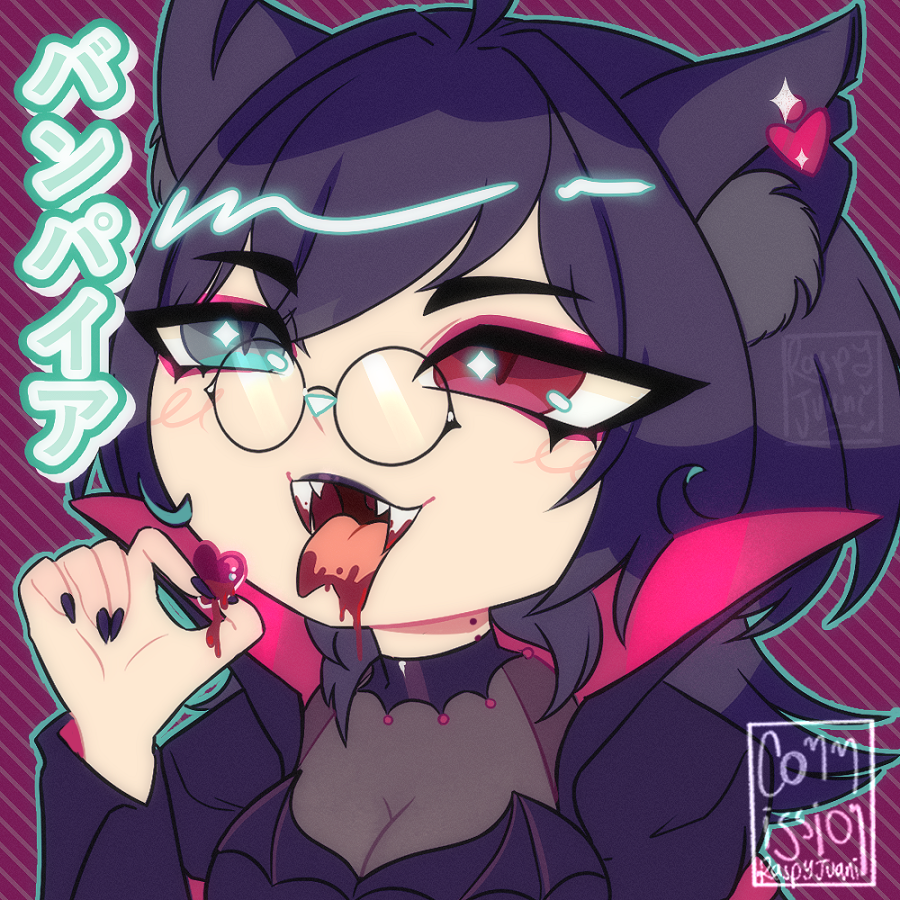 And another #surprise #Halloween #Commission finished.
This one for the lovely <a href="/NimeTakanashi/">Nime Takanashi</a> 
My second #Vampire of the season hahaha 
#VGenComm #PFP 
(service only available until october 15)