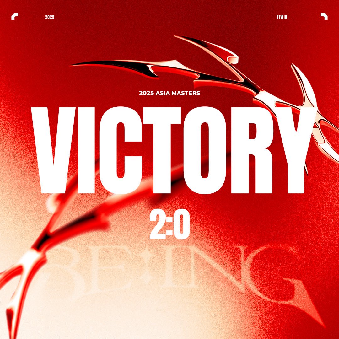 T1LoL's tweet photo. [2025 #AsiaMasters PO vs BLG.J]

T1A의 승리로 더욱 풍성해진 연휴!🎁
Our victory makes this holiday even more special!🎁

#TogetherAs1 #T1WIN https://t.co/fJiszVRNJD