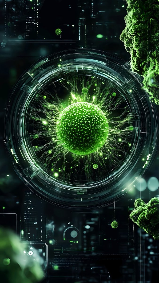 Leonard18_X's tweet image. &quot;Futuristic virus art on my lock screen! 🦠🌌 #LeoWallpaper #TechArt
Load 4k